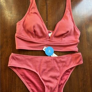Cupshe Pink Bikini Set Vibrant Swimwear